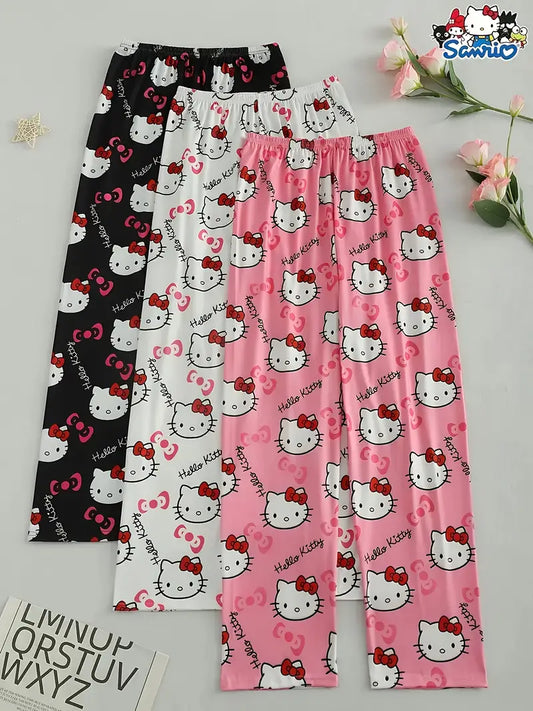 3pcs Women'S Cute Cartoon Print Lounge Pants