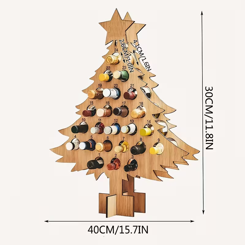 Artificial Wood Christmas Advent Calendar Tree Countdown Calendar