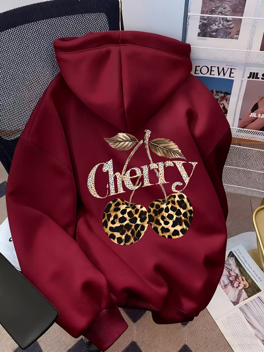 Women's Long Sleeve Drawstring Hooded Sweatshirt,