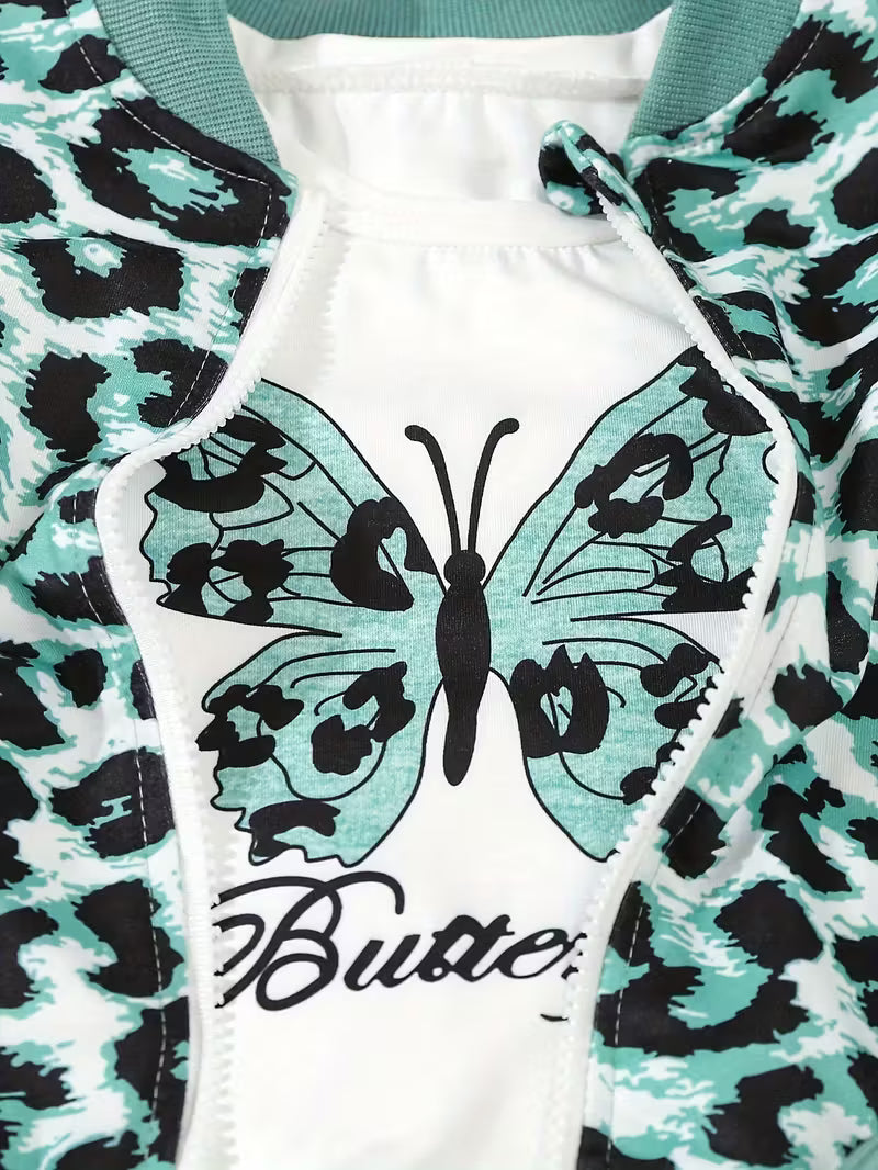 Girls' Fashion Leopard Print Jacket