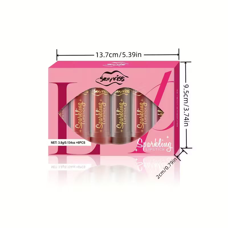 X 6-Pack Sparkling Lipstick Set,