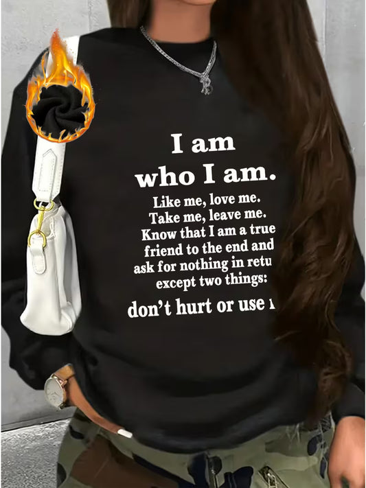 Women'S Casual Plus Size Fleece-Lined Sweatshirt