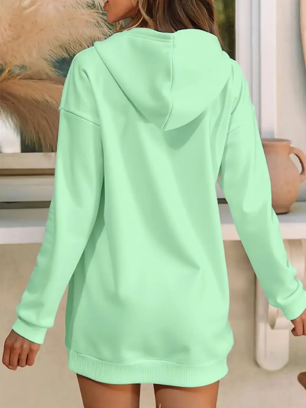 Long Hoodie with Letter Print