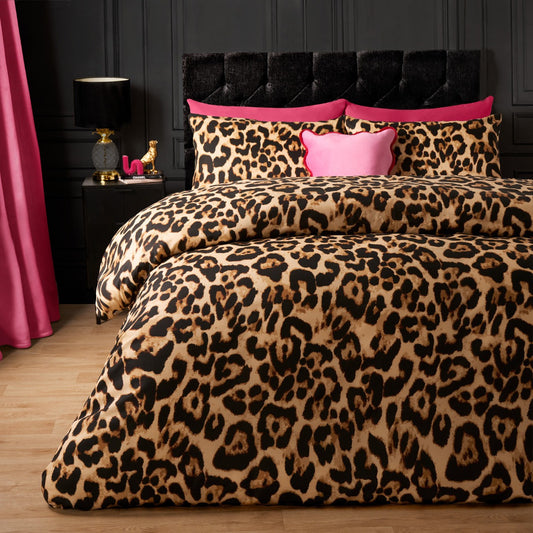 Leopard Print Duvet Cover Set - Natural