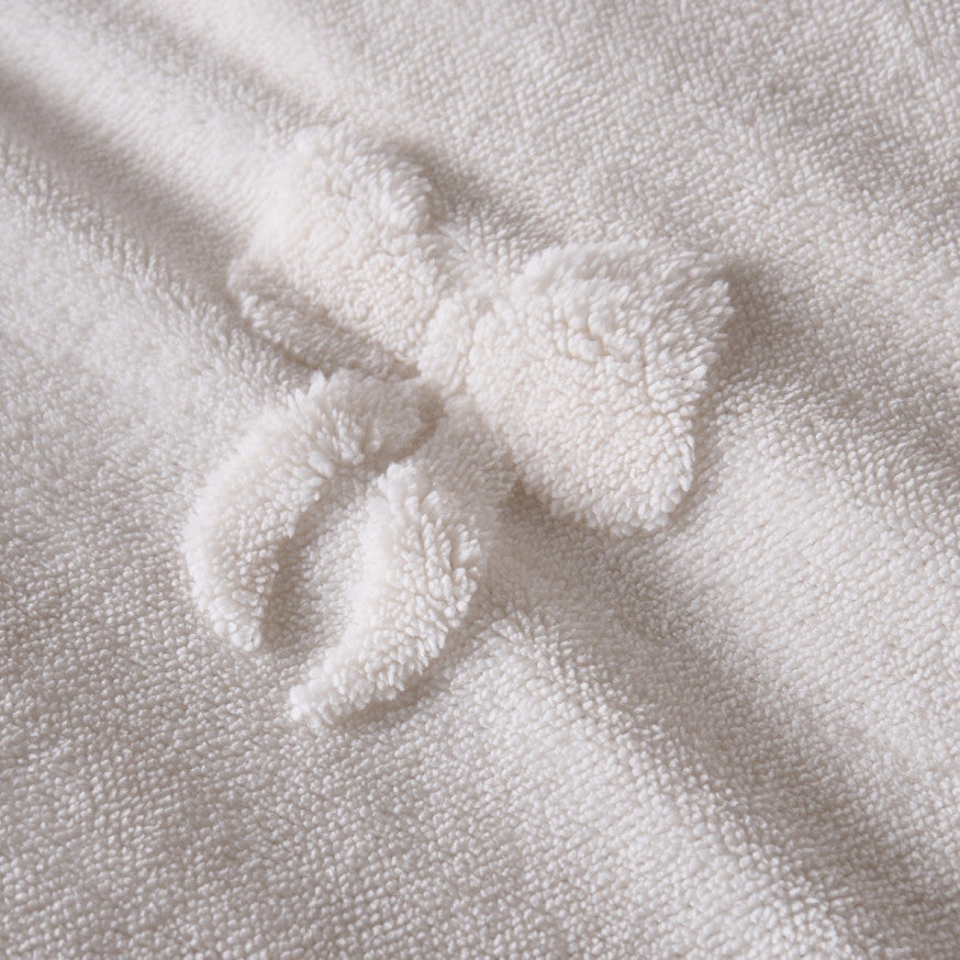 Bows Tufted Teddy Fleece Duvet Cover Set - Ivory