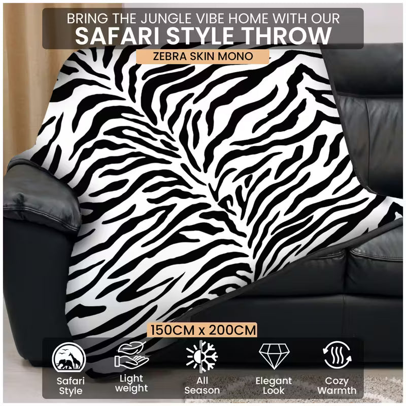Luxury Animal Print Throw Blanket 150 x 200cm