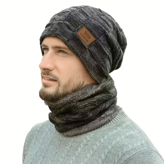 Men'S Winter Beanie Hat Scarf Set