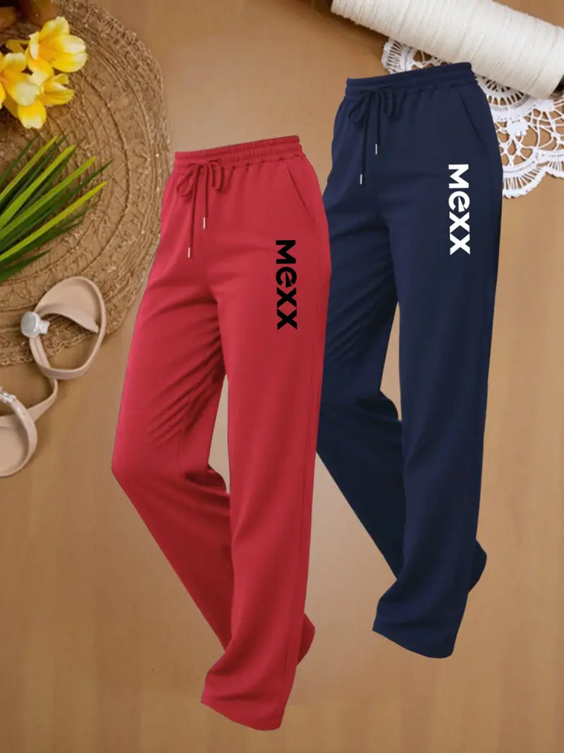 2pcs Women'S Casual Joggers with Drawstring Waist