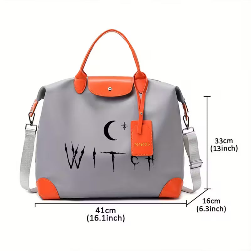 Stylish Witch Print Tote Bag