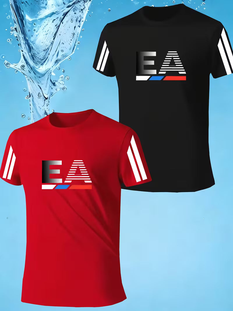2pcs Men'S Casual Short Sleeve T-Shirts