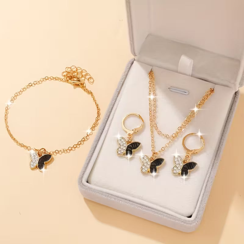 4pcs Elegant Bohemian Style Butterfly Jewelry Set