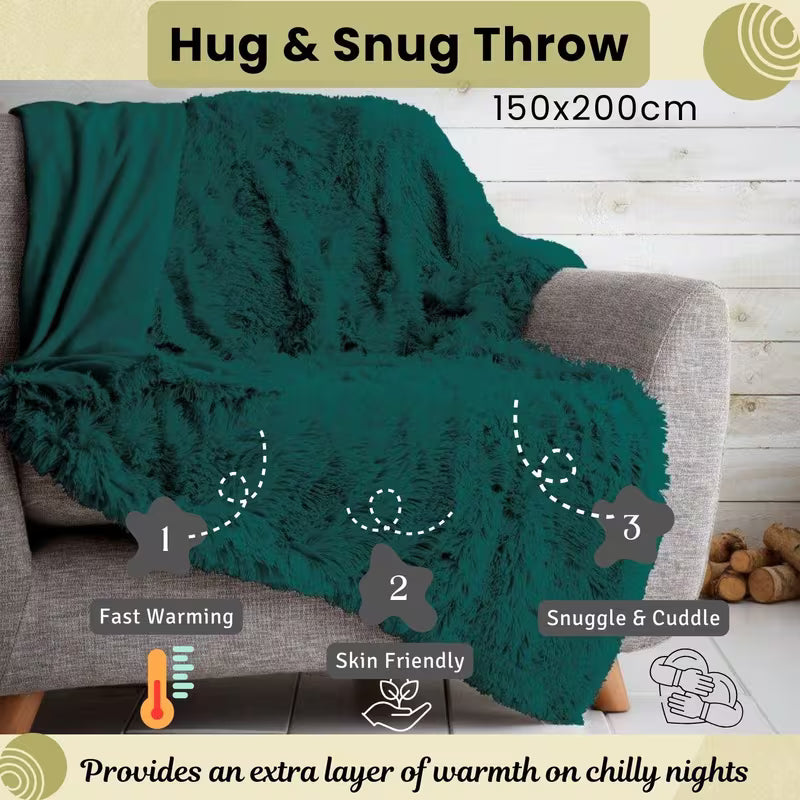 Fluffy Hug & Snug Throw Blanket