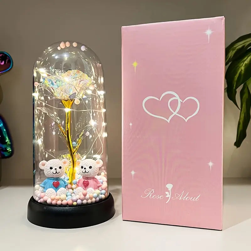 1pc Glow-in-the-Dark Rose Flower Decoration with LED-like Glow