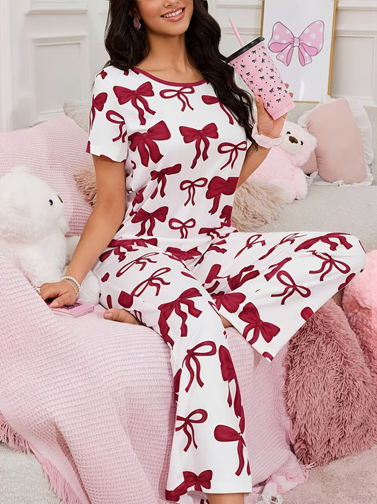 Women's bow  Pyjama Set.