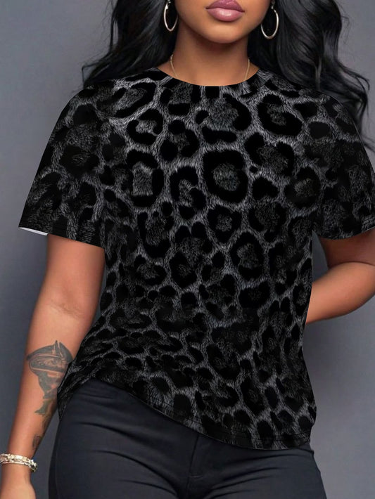 Leopard Print Sequin Top