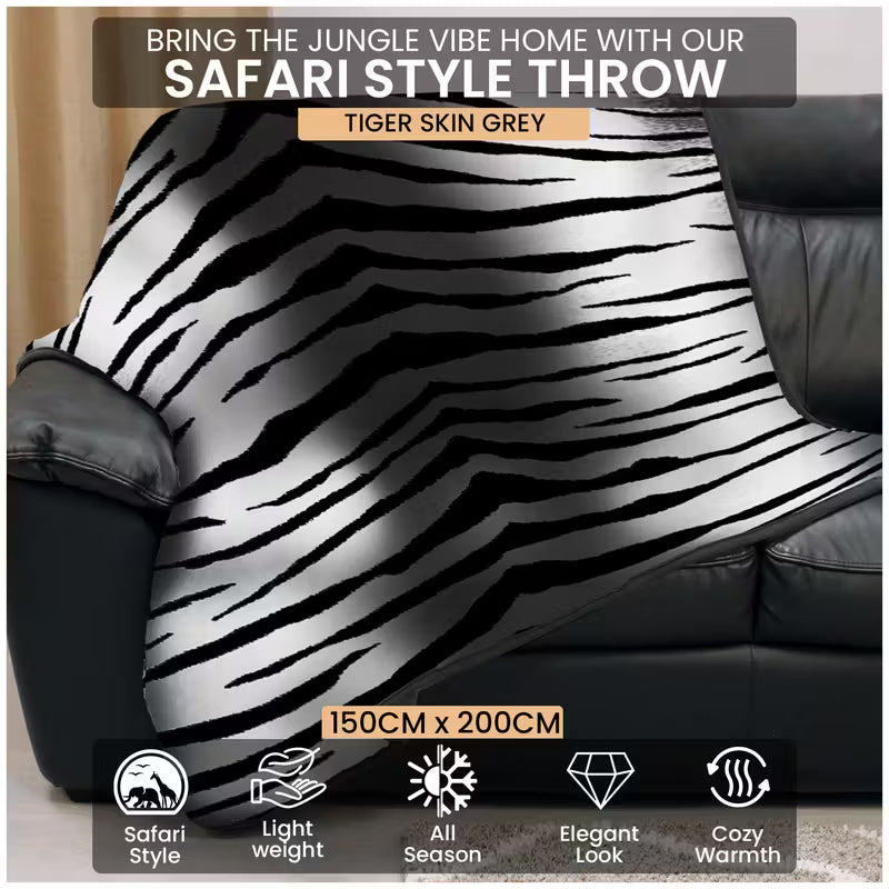 Luxury Animal Print Throw Blanket 150 x 200cm
