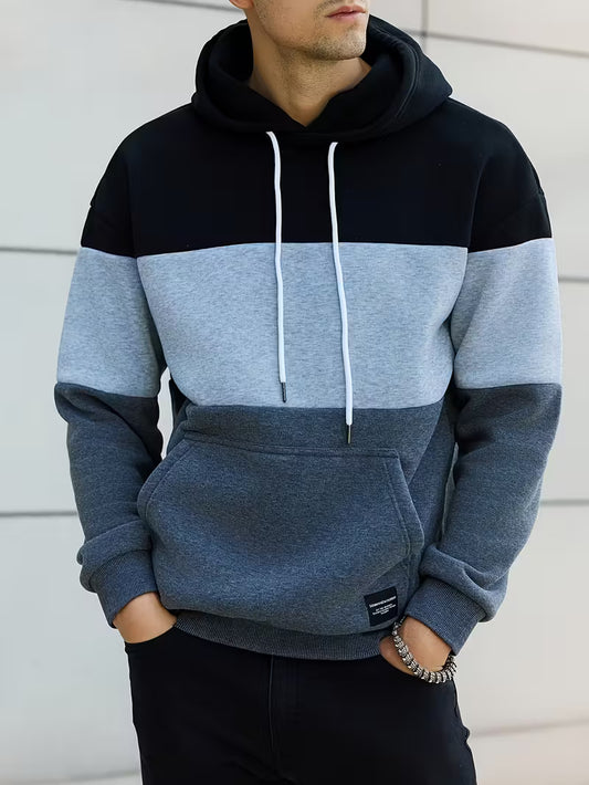 Men's Stylish Color Block Hoodie