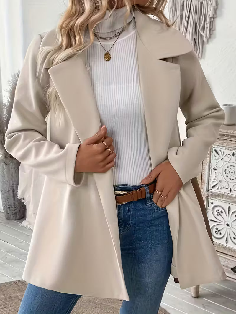 Plus Size Elegant Double-Breasted Coat