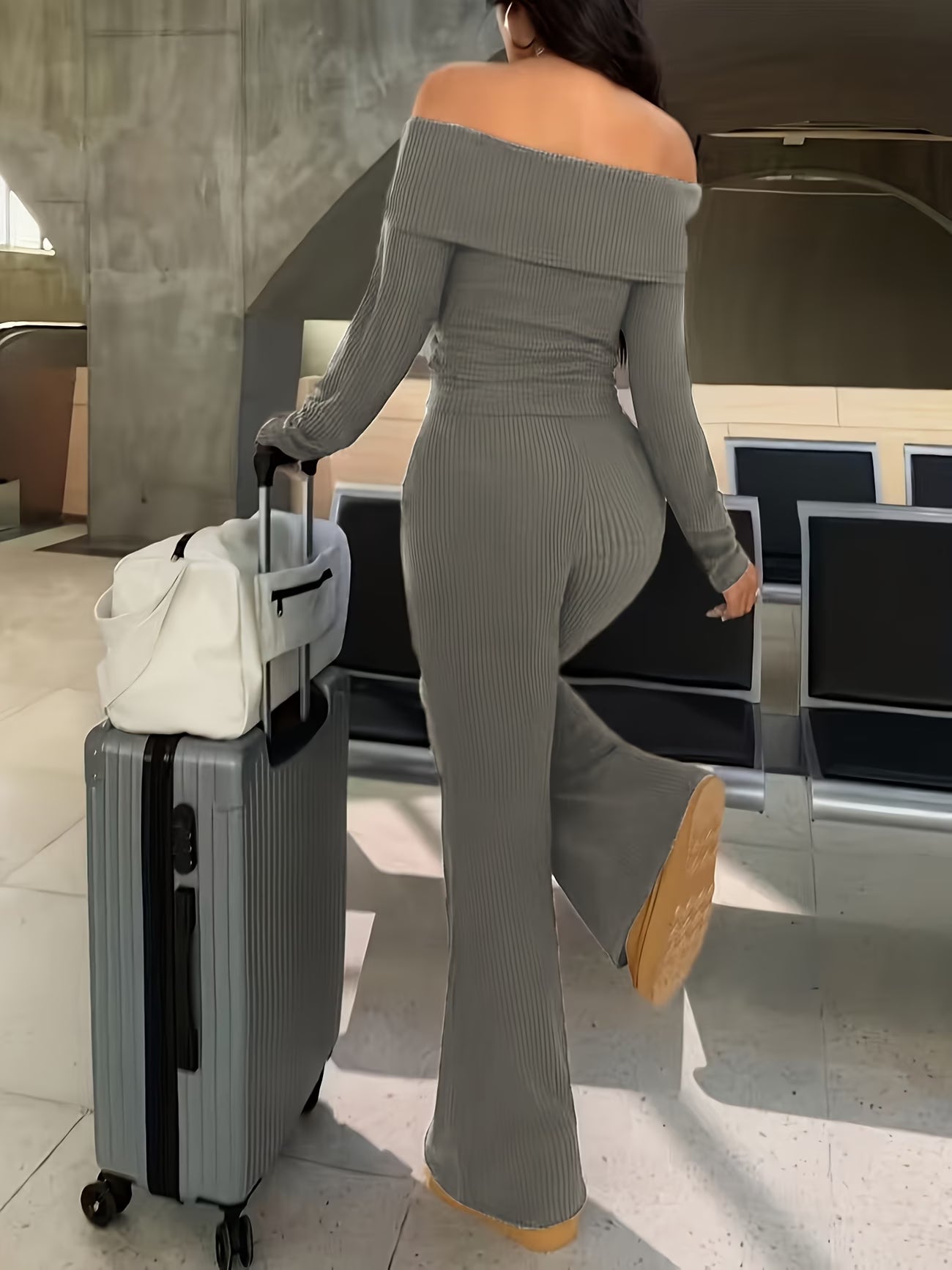 Elegant Solid Color Two-Piece Set