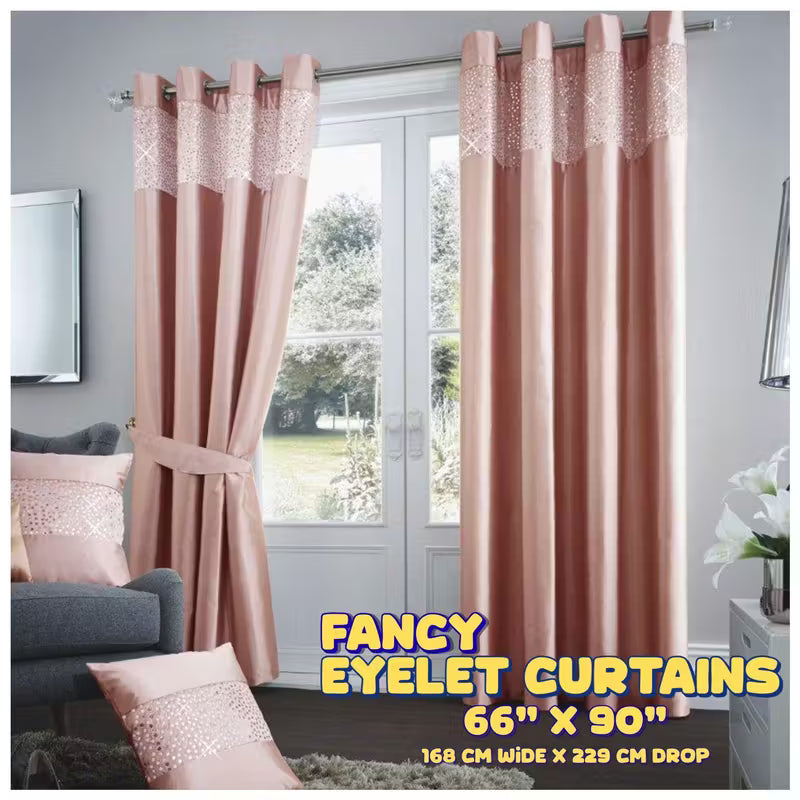 Window Curtains with Matching Tiebacks 66"x90" (168cm x 229cm)