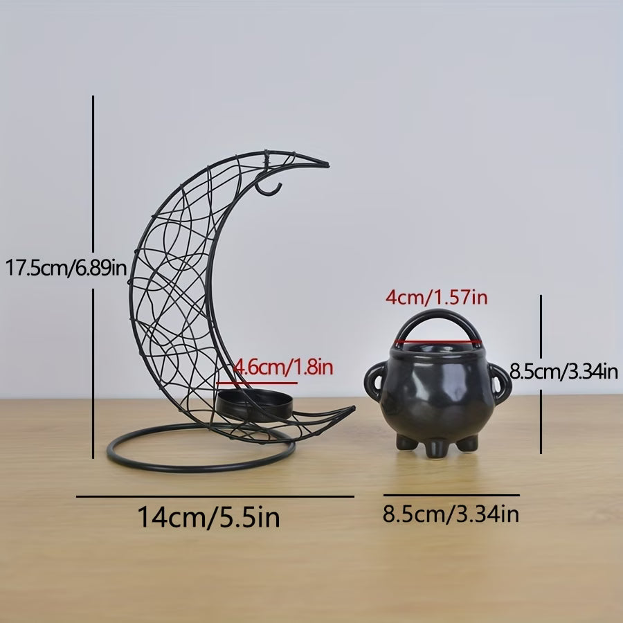 Moon Hanging Large Pot Candle Holder Set,