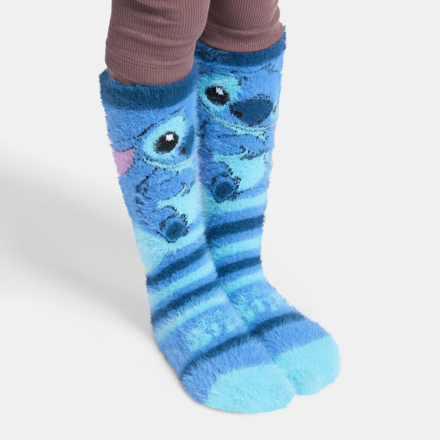 Stitch Fluffy Socks, Blue - 3 Pack