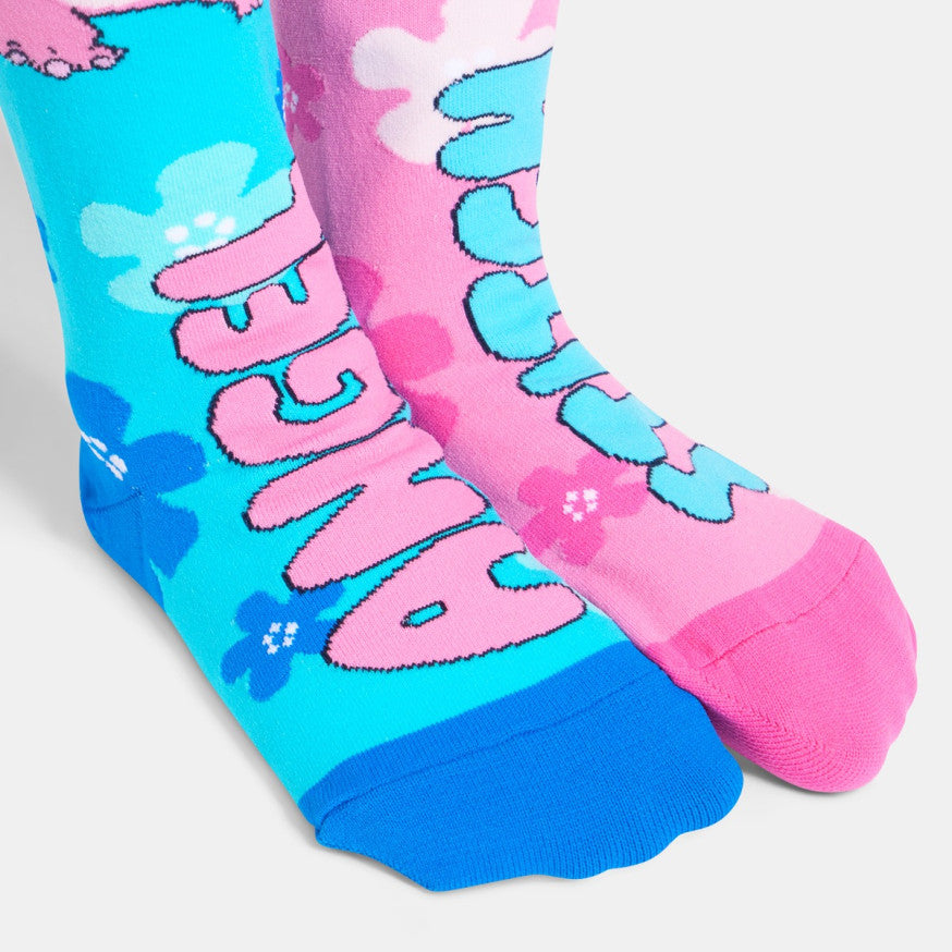 Kids Novelty Stitch Over the Knee Socks - Blue/Pink