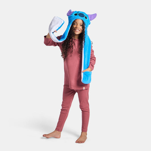 Stitch Hooded Scarf - Blue