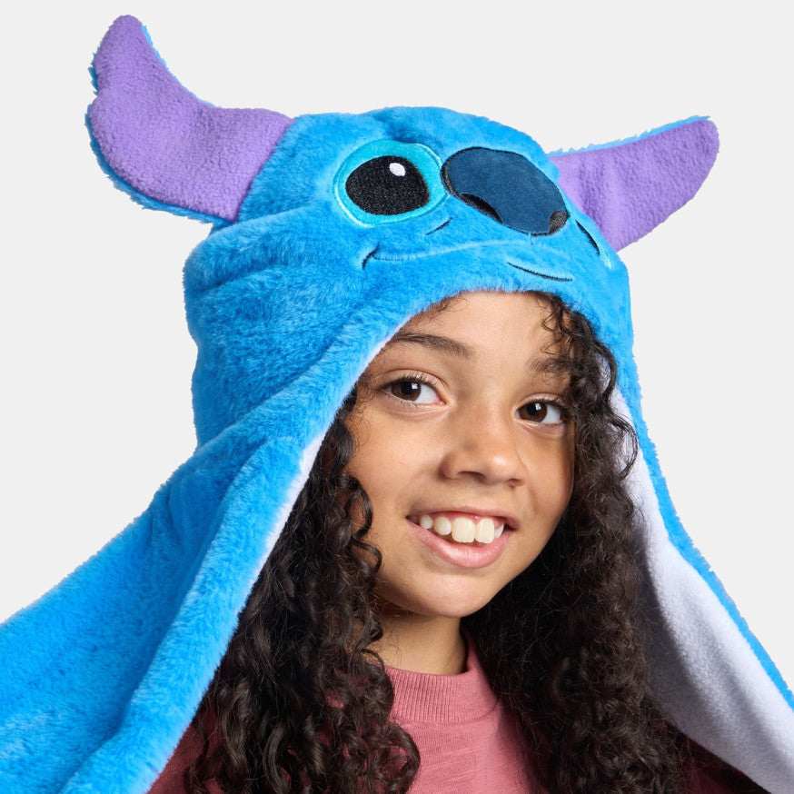 Stitch Hooded Scarf - Blue