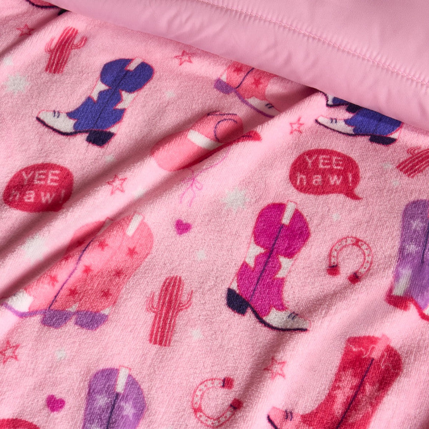 Cowboy Print Ultra Soft Throw - Pink