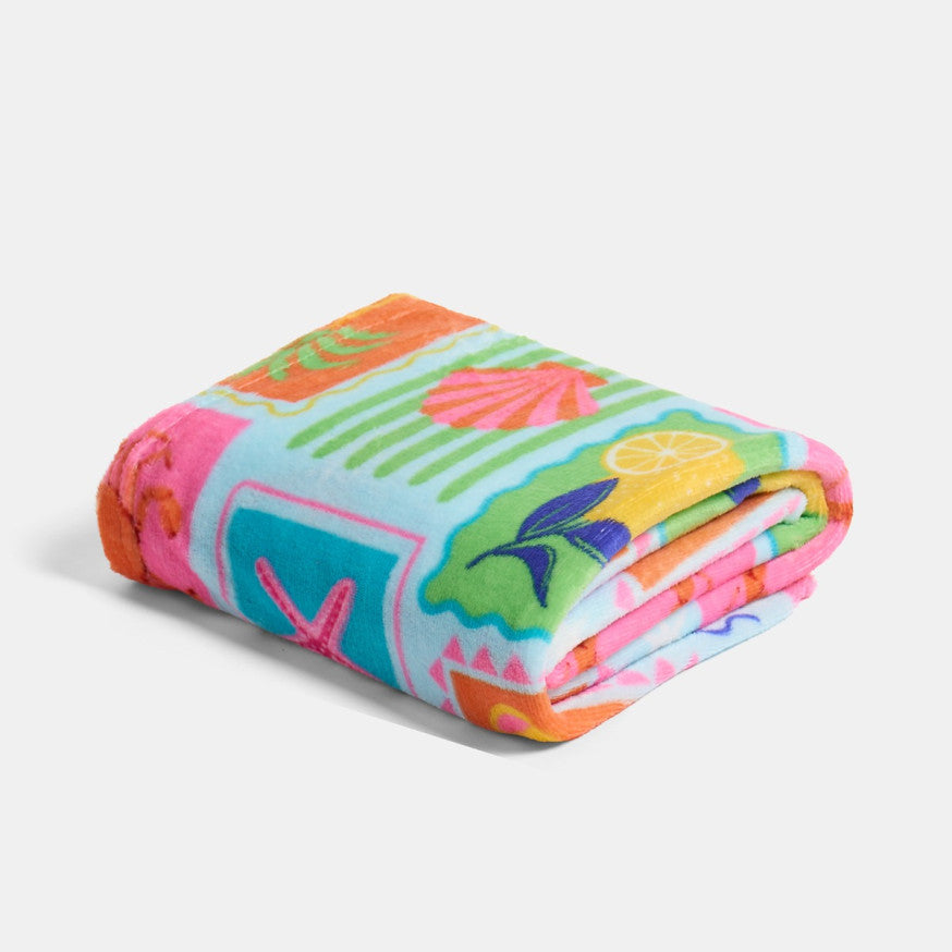 Postcard Print Ultra Soft Throw - Multi