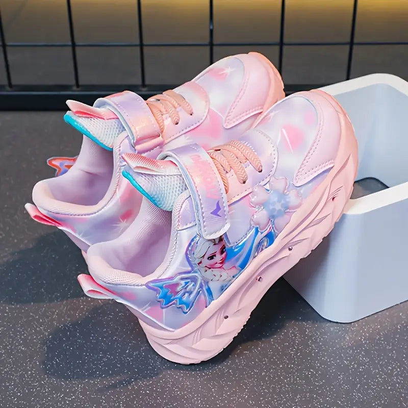 LED Light-Up Elsa Princess Cartoon Comfortable Running Shoes