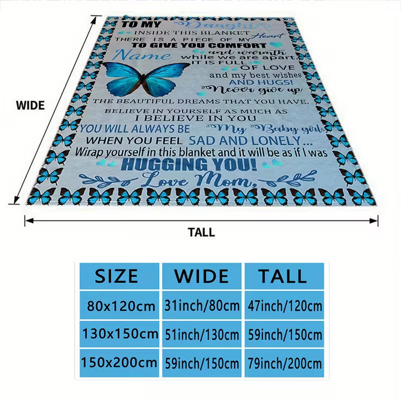 Personalized Custom Name Butterfly Blanket