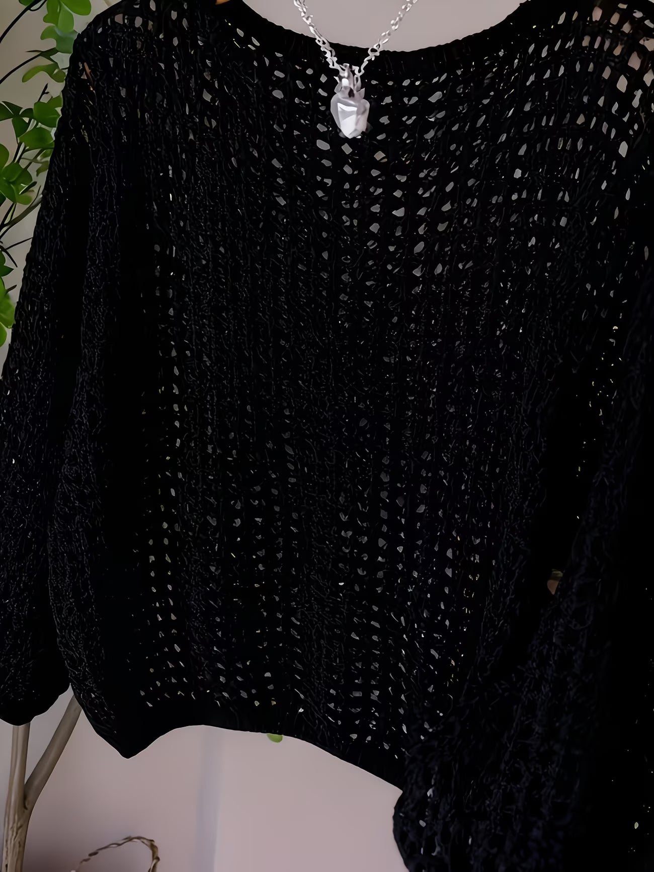 Women's Elegant Lace Hollow Sweater