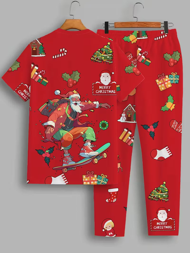 Men'S Christmas Print 2pcs Set