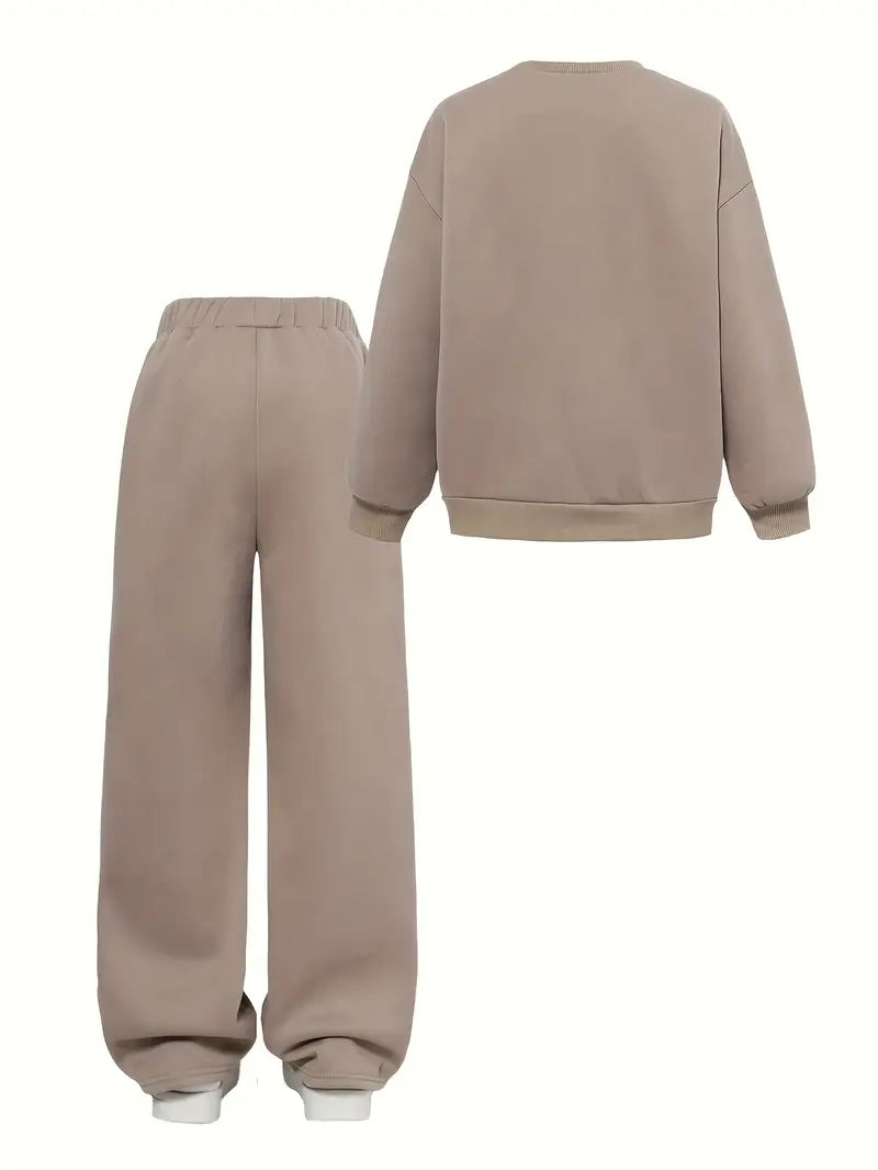 , Plus Size, Women's Oversized 2pcs Oversized Sweatsuit Set