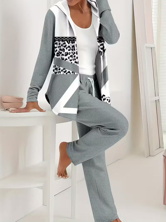 Stylish Gray Sweatshirt & Pants Set