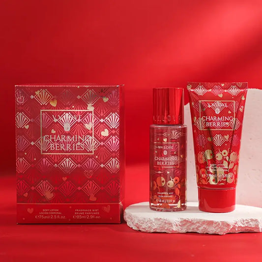 2pcs Women'S Body Mist Perfume Spray & Body Lotion Set