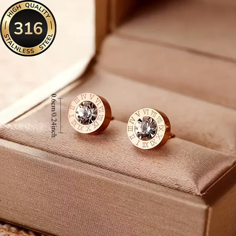High-quality stainless steel hypoallergenic Golden stud earrings,