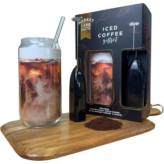 Iced Coffee Gift Set – Cup, Straw, Frother & Coffee