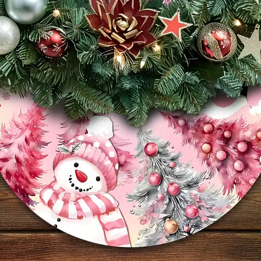 Festive Polyester Christmas Tree Skirt