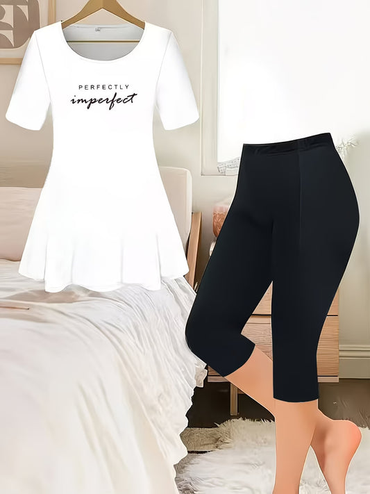 Graphic Print 2pcs Set,