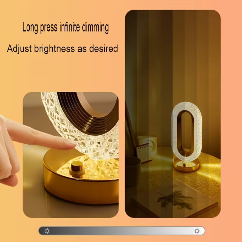 One Diamond Oval Crystal Table Lamp,