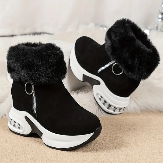 Women's Platform Ankle Boots with Zipper Closure