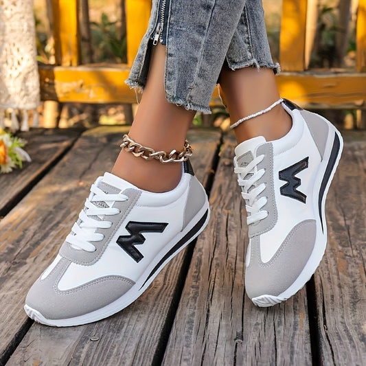 Women's White Low-Top Sneakers with Multi-Color Synthetic