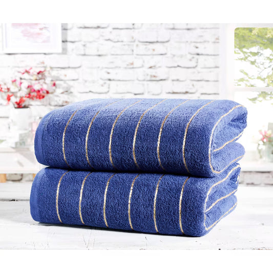 Luxury 500 GSM Striped Cotton 2-Piece Bath Sheet Set