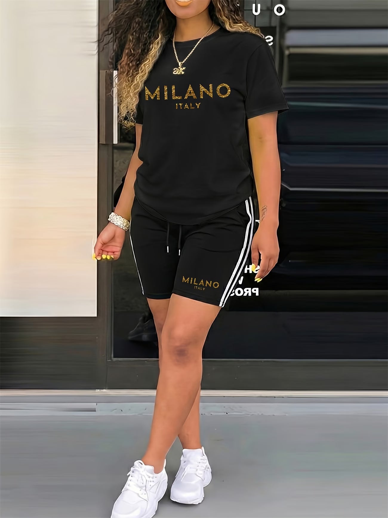 Milano Print Two-Piece — Graphic Tee & Casual Shorts