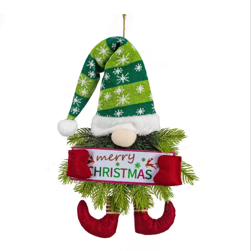 Traditional Christmas Gnome Wreath Hanging Decor,