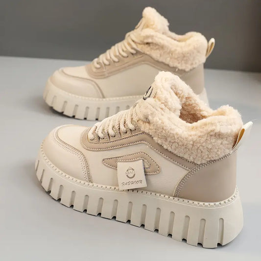 Women'S Plush Lined Thickened Warm Outdoor Sports Snow Boots
