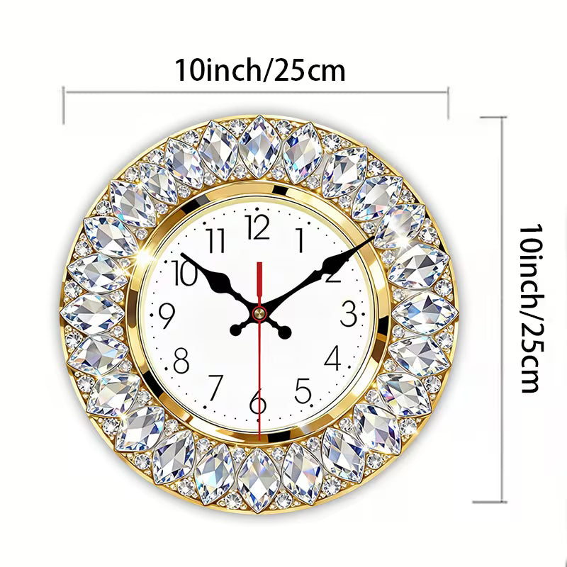 1pc Modern Luxury Crystal-Themed Wall Clock